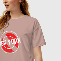 Футболка оверсайз женская New York seal, цвет: пыльно-розовый — фото 2