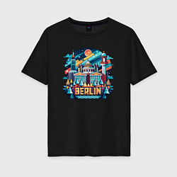 Женская футболка оверсайз Город Берлин