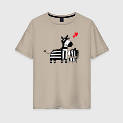 Женская футболка оверсайз Zebra love