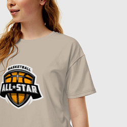 Футболка оверсайз женская All-star basket, цвет: миндальный — фото 2