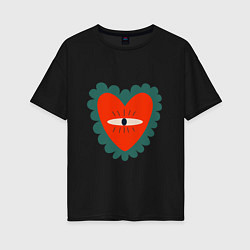 Женская футболка оверсайз Эзотерическое сердце