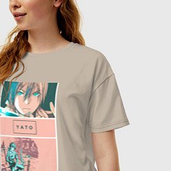Футболка оверсайз женская Божество Ято, цвет: миндальный — фото 2