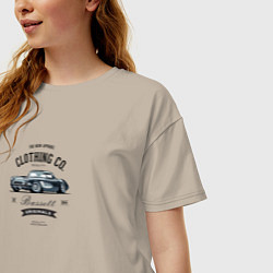 Футболка оверсайз женская Grunge car, цвет: миндальный — фото 2