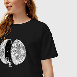 Футболка оверсайз женская Планета космоса, цвет: черный — фото 2