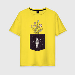 Футболка оверсайз женская Космический карман, цвет: желтый