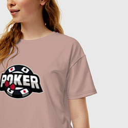 Футболка оверсайз женская Poker game, цвет: пыльно-розовый — фото 2