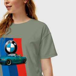 Футболка оверсайз женская Родстер BMW Z4, цвет: авокадо — фото 2