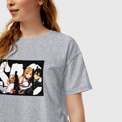 Футболка оверсайз женская Кадзуто Киригая Игрок-одиночка, цвет: меланж — фото 2