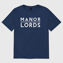 Футболка оверсайз женская Manor lords logo, цвет: тёмно-синий