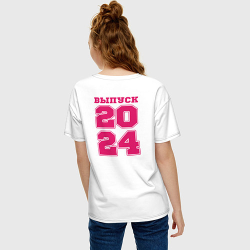 Женская футболка оверсайз 2024 года выпускник / Белый – фото 4