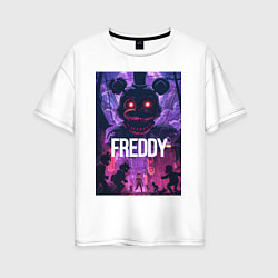 Женская футболка оверсайз Freddy - мишка Фредди