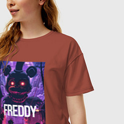 Футболка оверсайз женская Freddy - мишка Фредди, цвет: кирпичный — фото 2