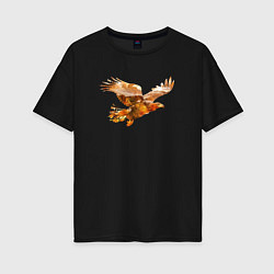 Женская футболка оверсайз Летящий орел и пейзаж