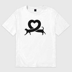 Женская футболка оверсайз Love cat