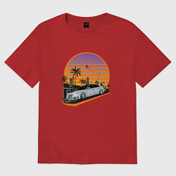 Футболка оверсайз женская Carsmaiami, цвет: красный