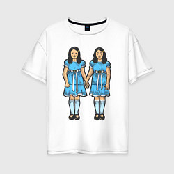 Футболка оверсайз женская Близняшки сияние, цвет: белый