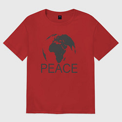 Футболка оверсайз женская Peace the world, цвет: красный