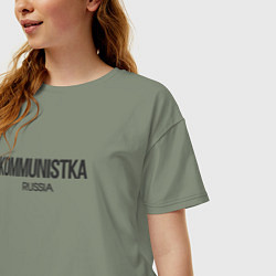 Футболка оверсайз женская Kommunistka - коммунистка, цвет: авокадо — фото 2