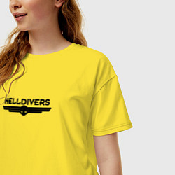 Футболка оверсайз женская Helldivers Logo, цвет: желтый — фото 2