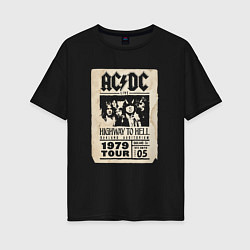 Женская футболка оверсайз ACDC винтажный постер