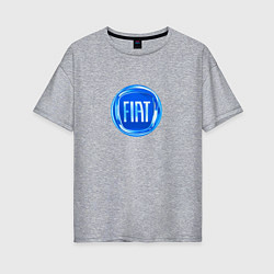 Футболка оверсайз женская FIAT logo blue, цвет: меланж