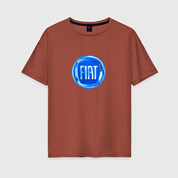 Женская футболка оверсайз FIAT logo blue