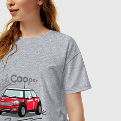 Футболка оверсайз женская Mini Cooper, цвет: меланж — фото 2