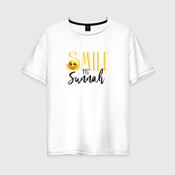 Футболка оверсайз женская Smile its sunnah, цвет: белый