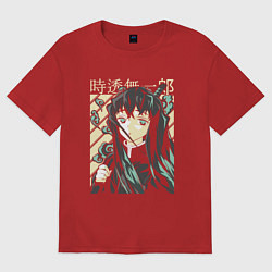 Футболка оверсайз женская Клинок рассекающий демонов Муичиро Токито, цвет: красный