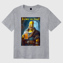 Женская футболка оверсайз In beer we trust - motto