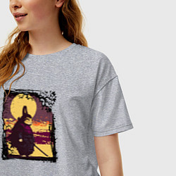 Футболка оверсайз женская Защитник священных земель, цвет: меланж — фото 2