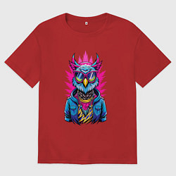 Женская футболка оверсайз Крутая модная сова