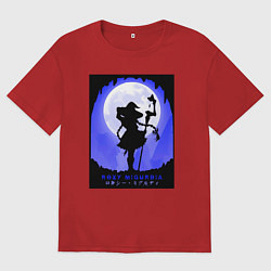 Футболка оверсайз женская Реинкарнация безработного Рокси Мигурдия волшебниц, цвет: красный