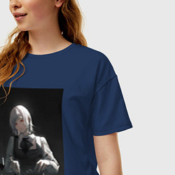 Футболка оверсайз женская Человек-бензопила Кига Демон Голода, цвет: тёмно-синий — фото 2