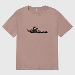 Футболка оверсайз женская Адская скорость, цвет: пыльно-розовый