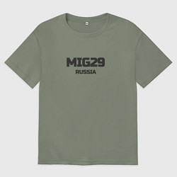 Футболка оверсайз женская Mig 29 - самолет, цвет: авокадо
