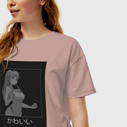 Футболка оверсайз женская Милый во Франксе Зеро Ту в купальнике, цвет: пыльно-розовый — фото 2