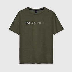Женская футболка оверсайз Incognito - градиентная надпись