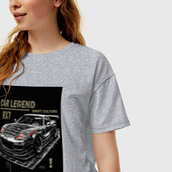 Футболка оверсайз женская Mazda drift rx7, цвет: меланж — фото 2