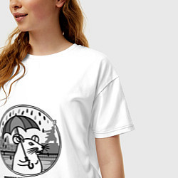 Футболка оверсайз женская Простая московская мышь быстро идет, цвет: белый — фото 2