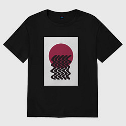 Футболка оверсайз женская Закатное солнце, цвет: черный