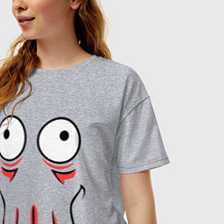 Футболка оверсайз женская John Zoidberg Face, цвет: меланж — фото 2