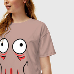 Футболка оверсайз женская John Zoidberg Face, цвет: пыльно-розовый — фото 2