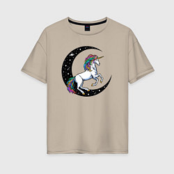 Женская футболка оверсайз Космический единорог