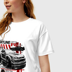 Футболка оверсайз женская Skyline gtr34, цвет: белый — фото 2