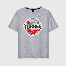 Футболка оверсайз женская Turkey country, цвет: меланж
