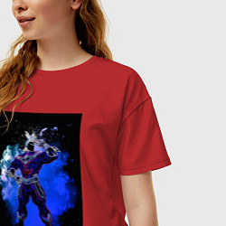 Футболка оверсайз женская Моя геройская академия Всемогущий Тосинори Яги, цвет: красный — фото 2