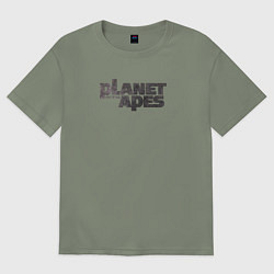 Футболка оверсайз женская Planet of the apes logo, цвет: авокадо