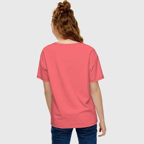 Женская футболка оверсайз Человек по шансу - альфа по выбору / Коралловый – фото 4