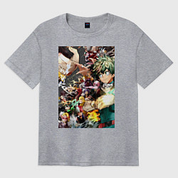 Футболка оверсайз женская Моя геройская академия Идзуку Мидория Отяко Урарак, цвет: меланж